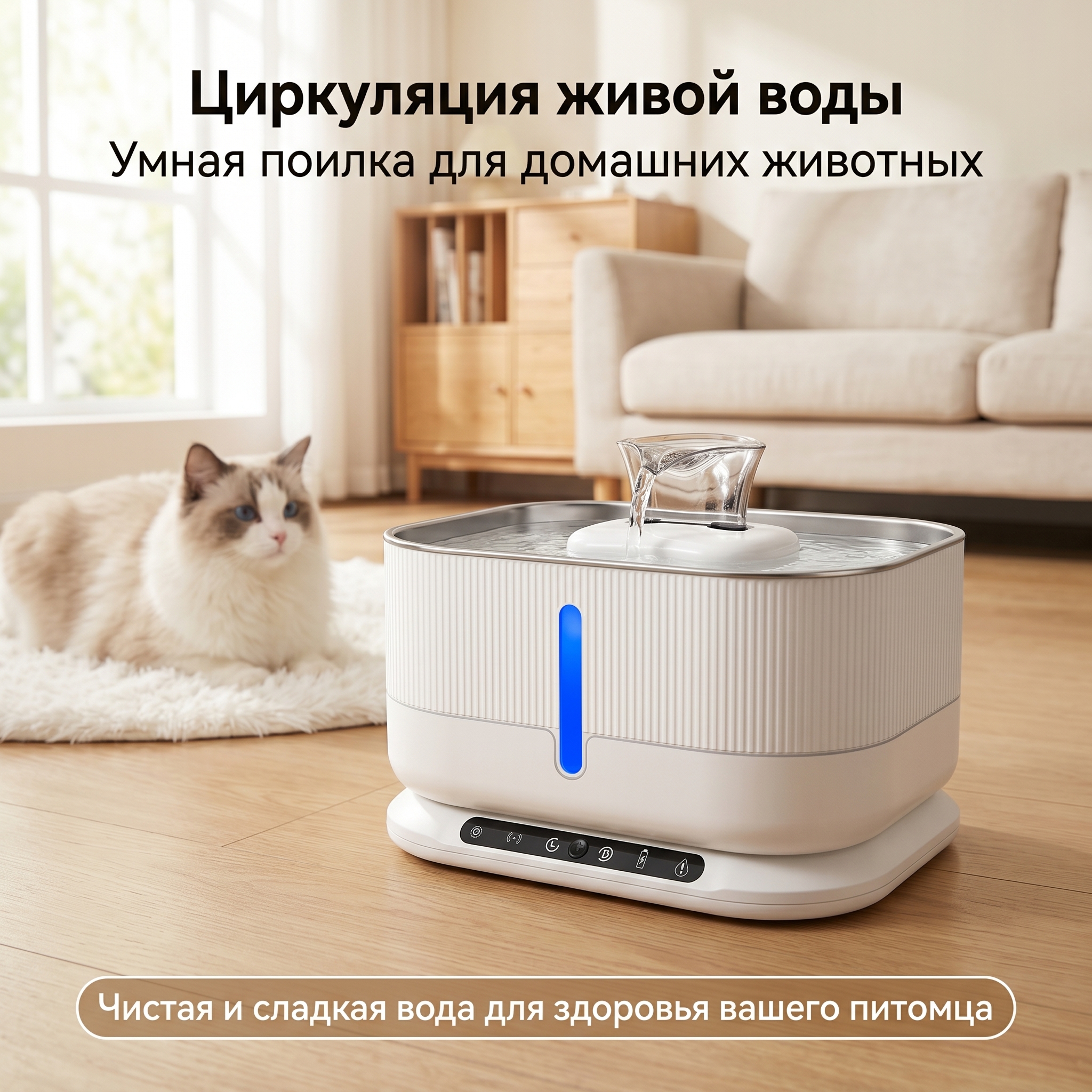 GOPET&reg;Автоматический фонтанчик-поилка для домашних животных &mdash; с беспроводным насосом, диспенсер с циркуляцией воды для собак и кошек