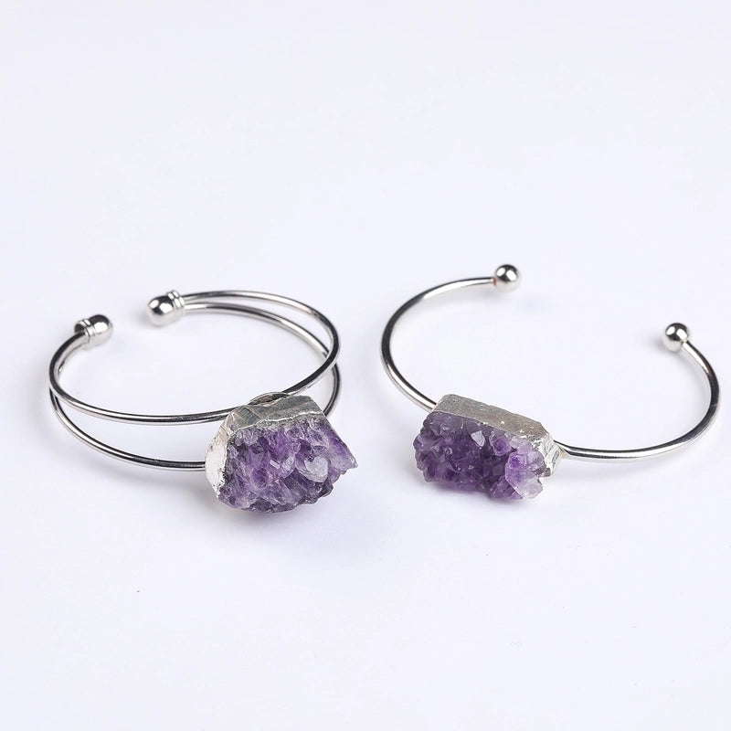 Elegant Geometric Copper Gold Plated Crystal Bangle