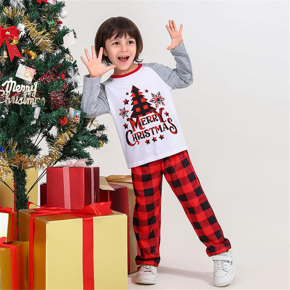 Christmas Tree Print Family Pajama Set + Baby Jumpsuit