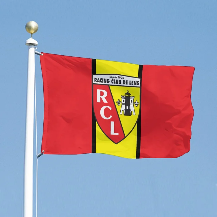 Drapeau du Racing Club de Lens RCL 90x150cm or 60x90cm/3x5ft or 2x3ft