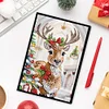 (US Local)Christmas Deer A5 Size Diamond Painting Notebook Set with 4Pcs Bookmark Gift