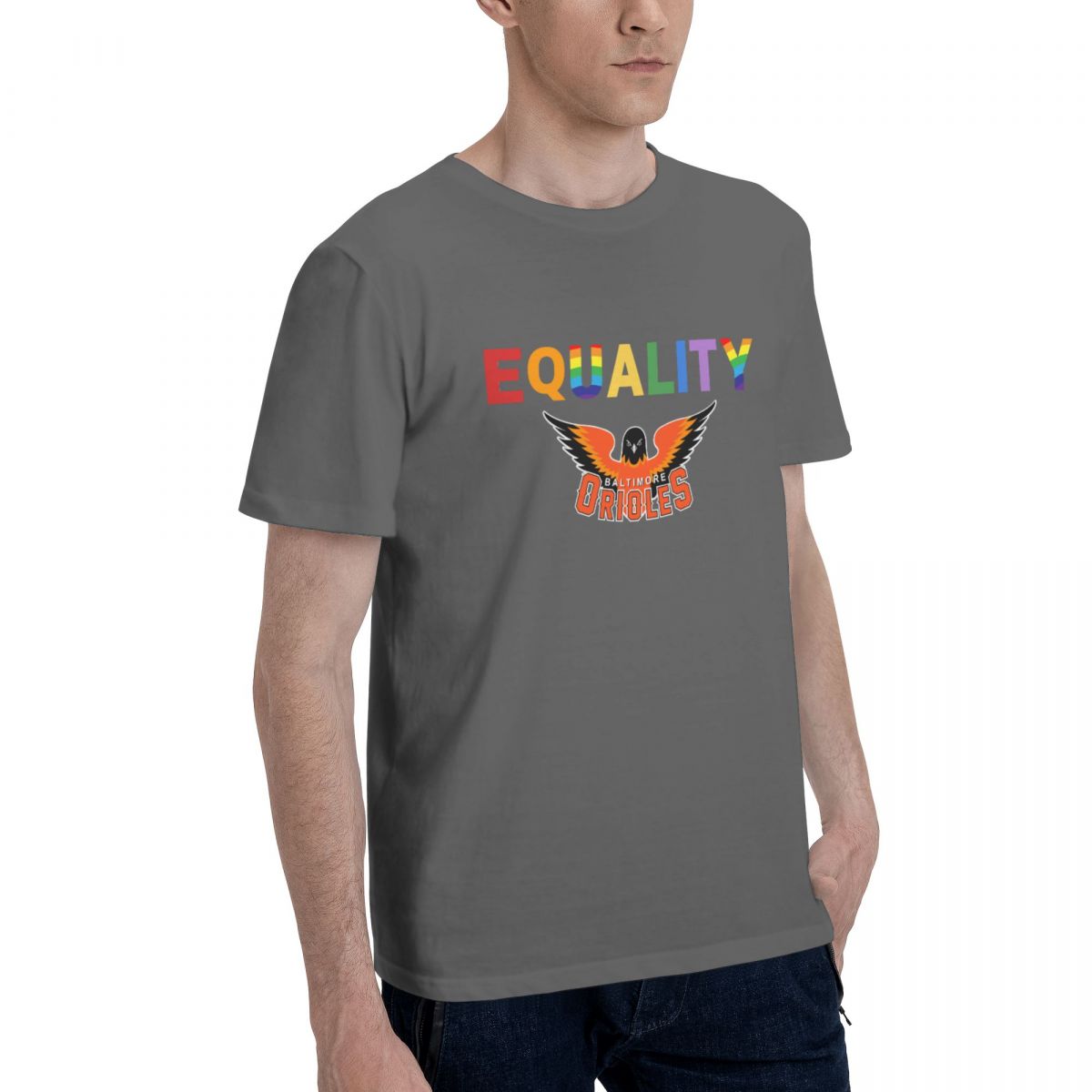 Baltimore Orioles Rainbow Equality Pride Cotton Men's T-Shirt