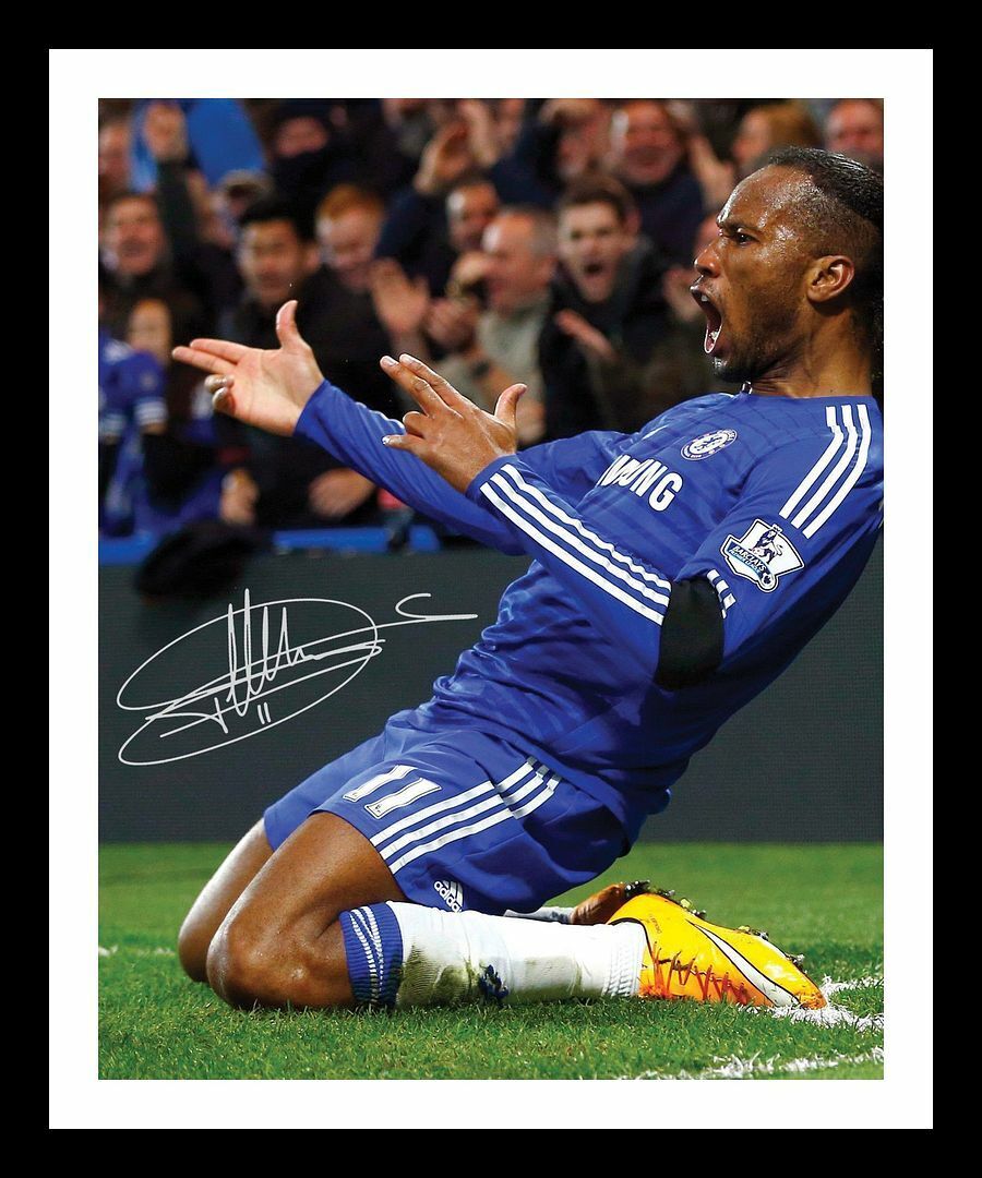 Didier Drogba - Chelsea Autograph Signed & Framed Photo Poster painting