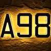LED Illuminated Modern Address Sign IP44 Waterproof Personalized Solar Powered Address Number with Easy Installation UV Protection for Outside House Light Up Courtyard Hotel Bar