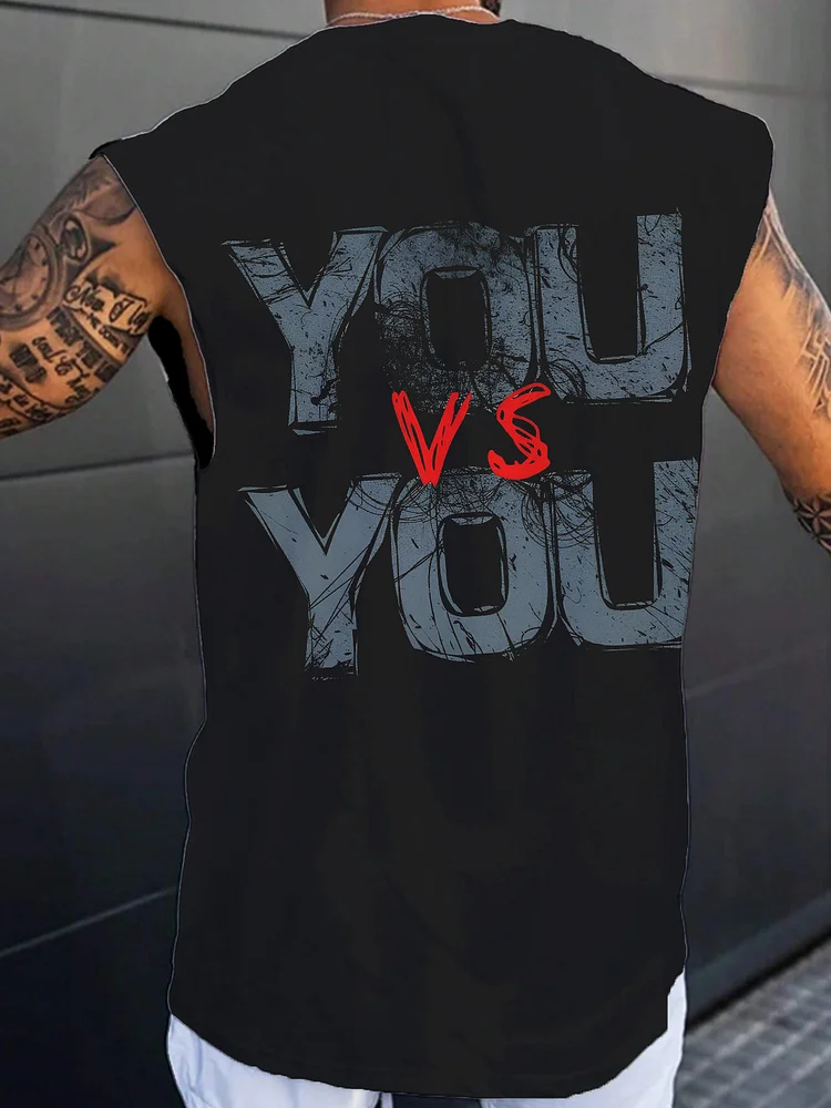 Men's You Vs You Gym Printed Workout Tank Top