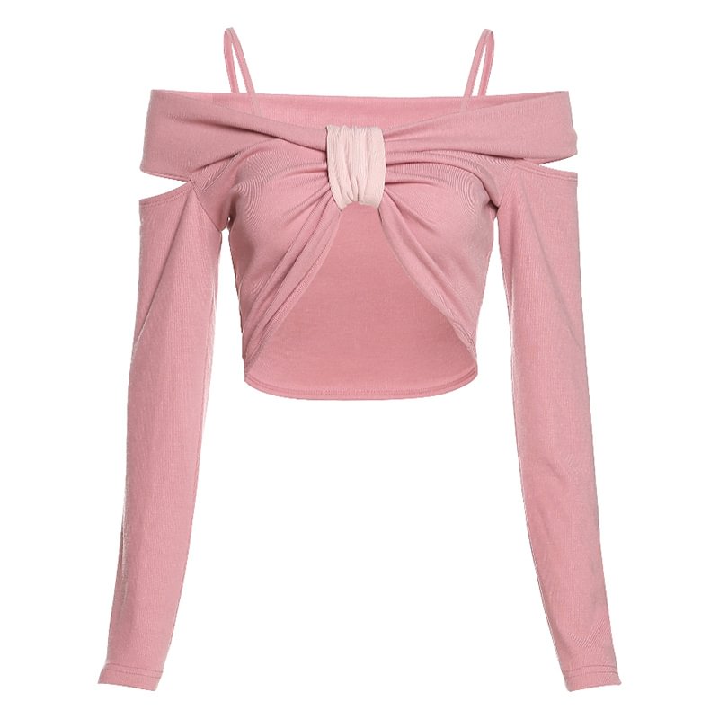 Churchf Pink Love Stitching Girl Young Cute Gentle Charm Wild Sweet Fashion Bow Women's Tight-Fitting Hip Elastic Sling Dress