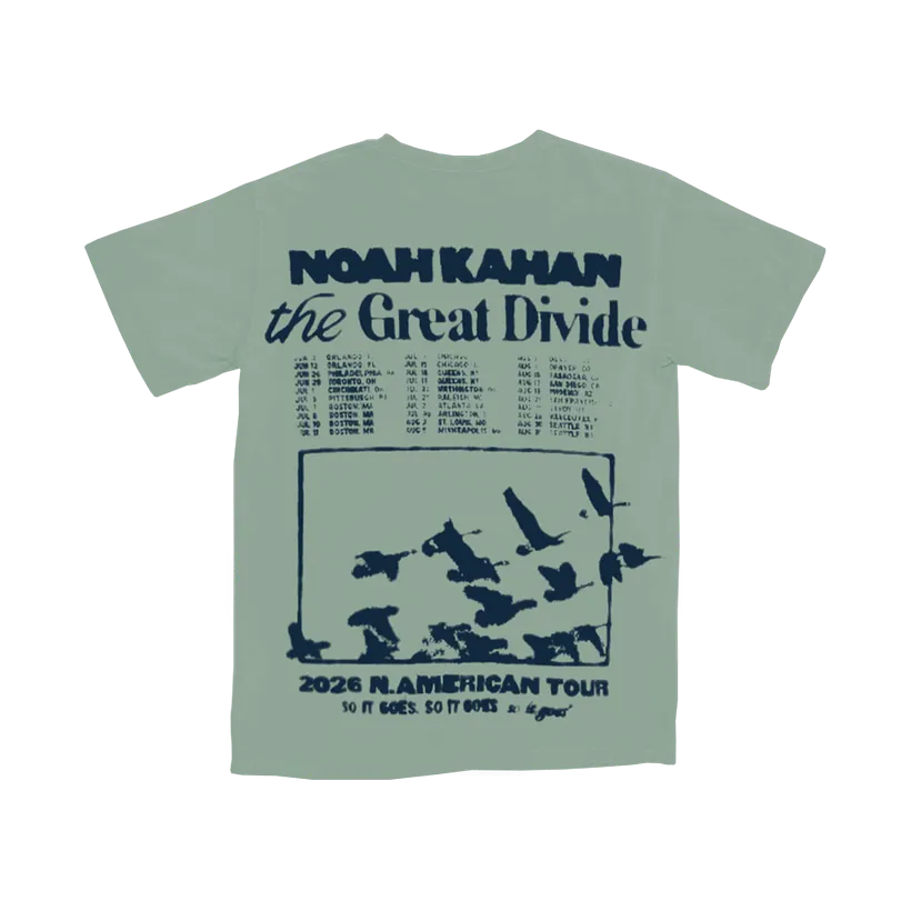 Noah Kahan The Great Divide Tour '26 Green T-Shirt | 2026 Tour Tee