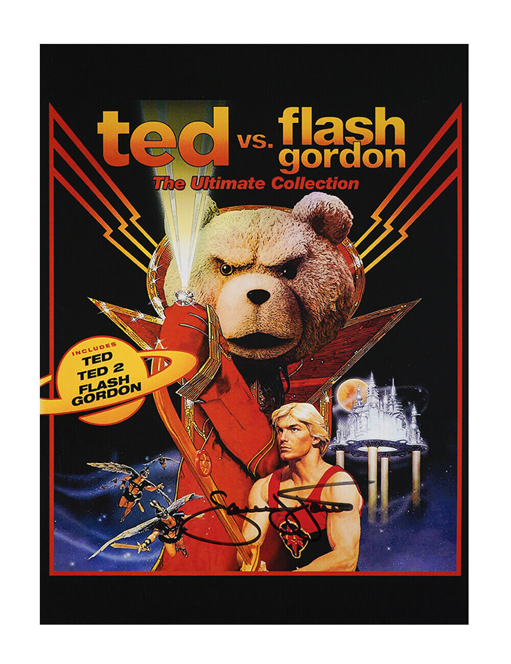 12x16 Ted vs Flash Gordon Print Signed by Sam J Jones 100% Authentic With COA