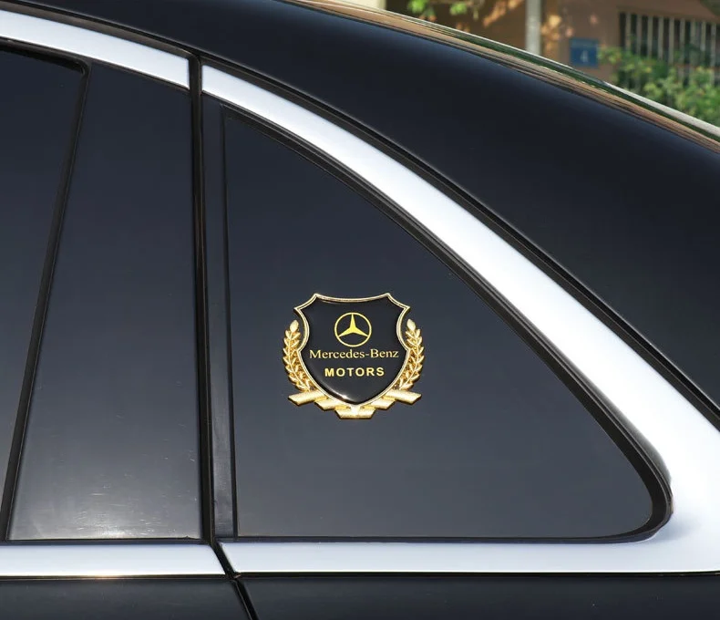 Car triangular window zinc alloy wheat ear car sticker(2PCS)