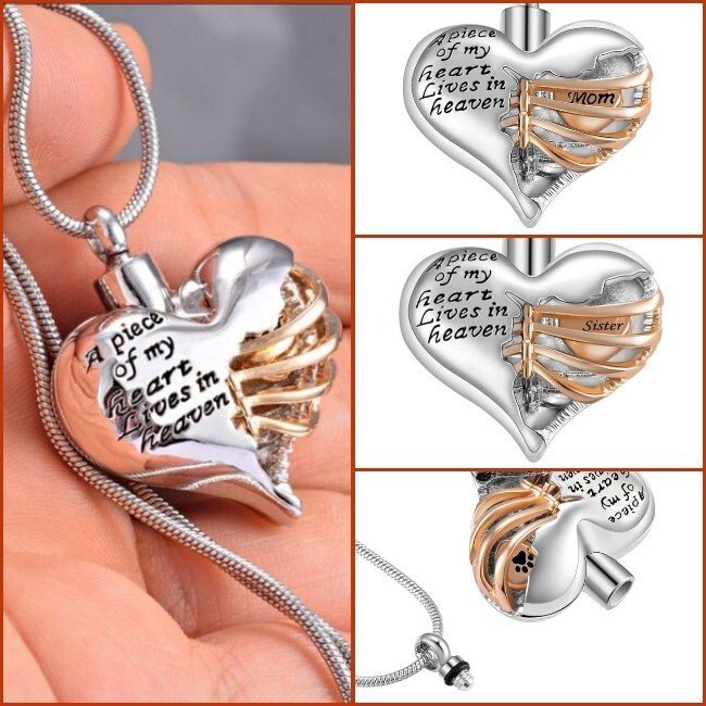❤️- A piece of my heart lives in heaven Necklace