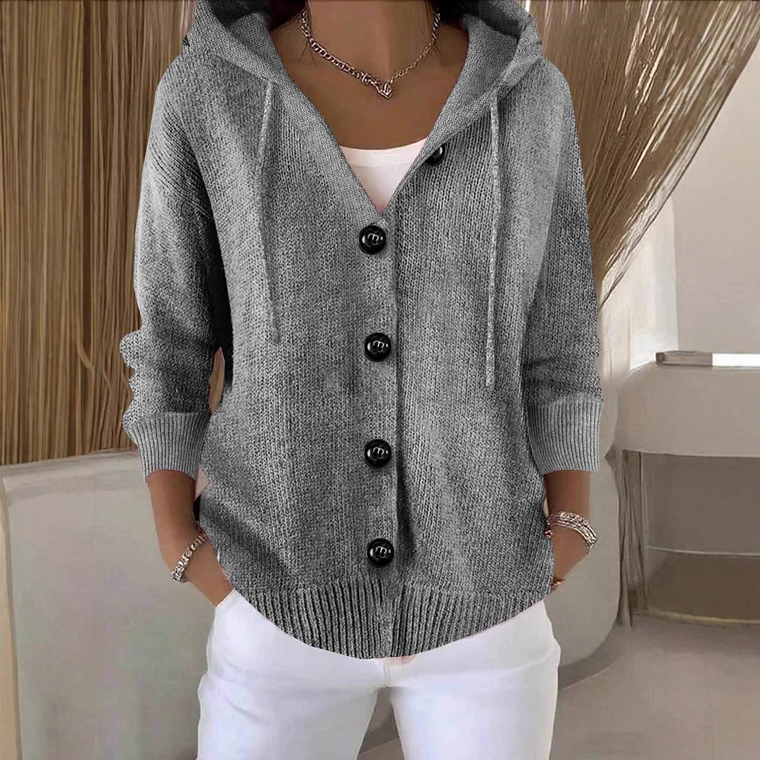 Athvotar Athvotar Sheintemu Spring/Autumn Hooded Long-Sleeved Button Sweater Cardigan