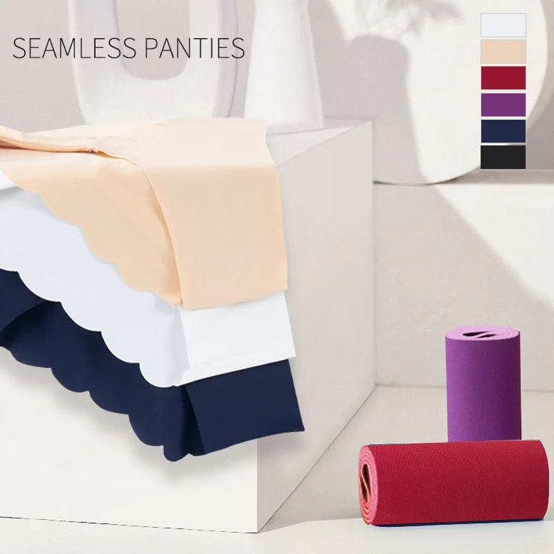 High Quality Women's Seamless Panties Solid Ultra-thin Panties Underwear Women's Sexy low-Rise Ruffles Briefs Lingerie New