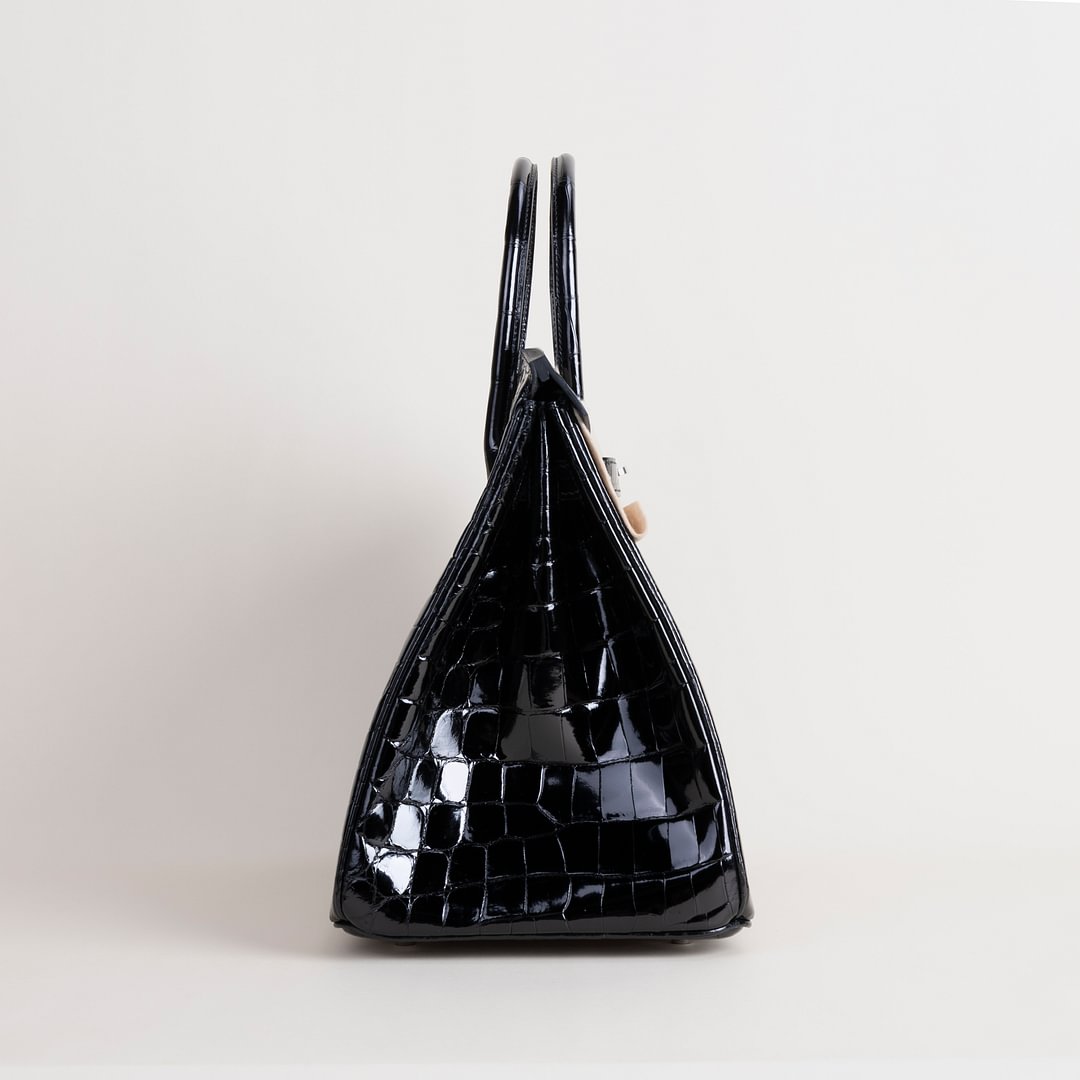 Birkin 35cm Shiny Niloticus crocodile 89 Noir PHW