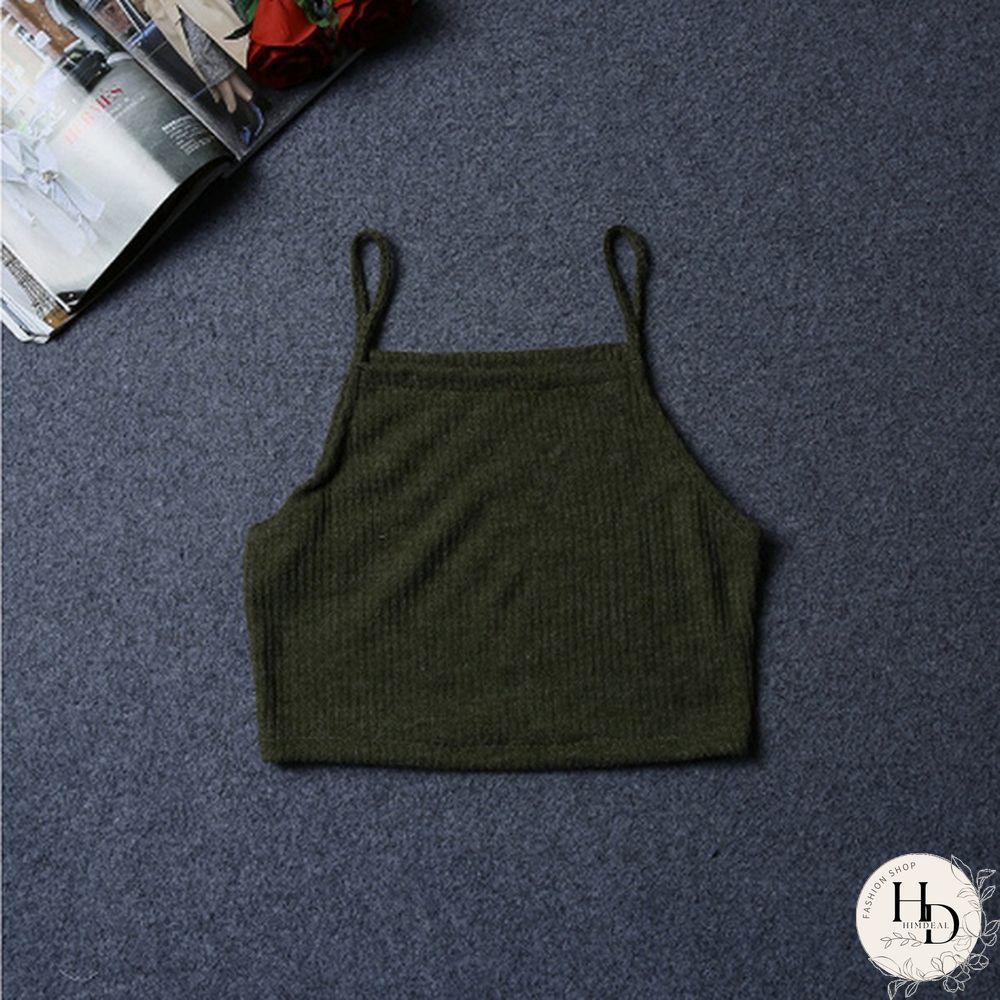 Women Sexy Fashion Sleeveless Knitted Crop Tops Cotton Crop Tops
