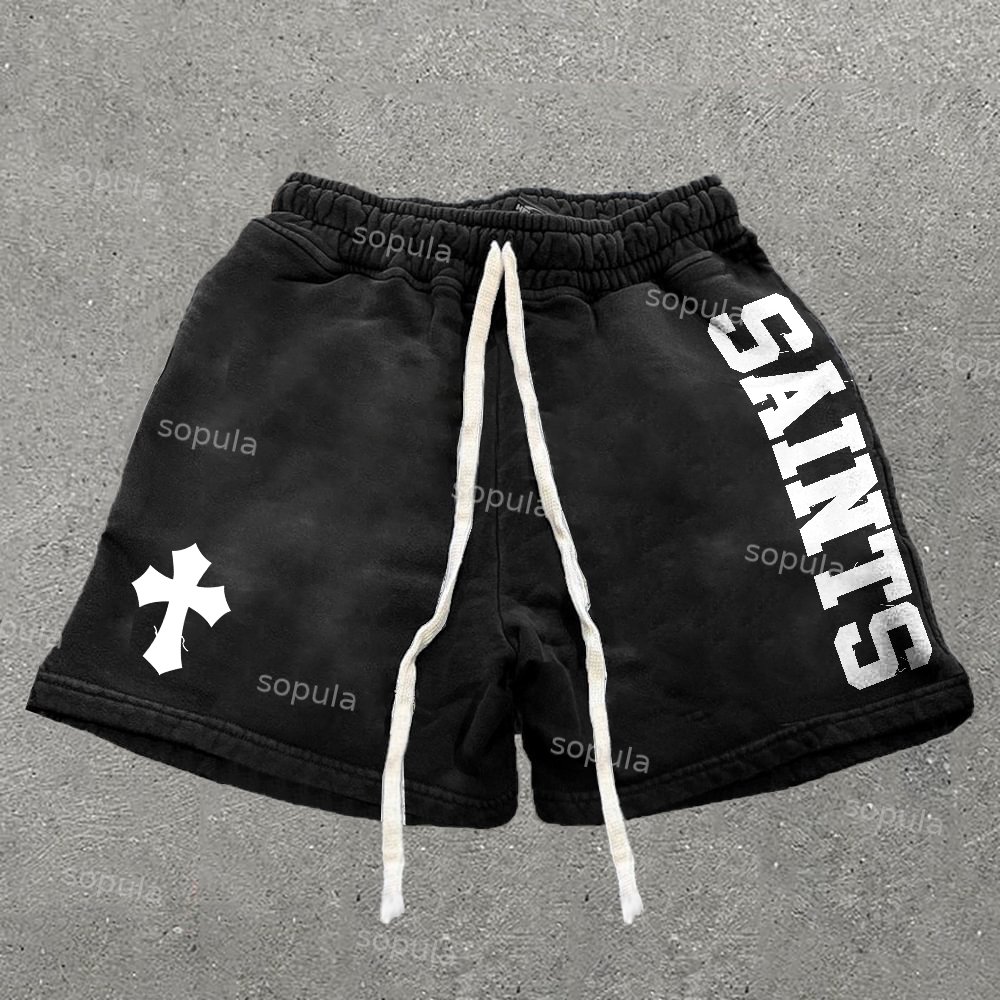Vintage Saints Graphic Casual Fashion Shorts - SOPULA