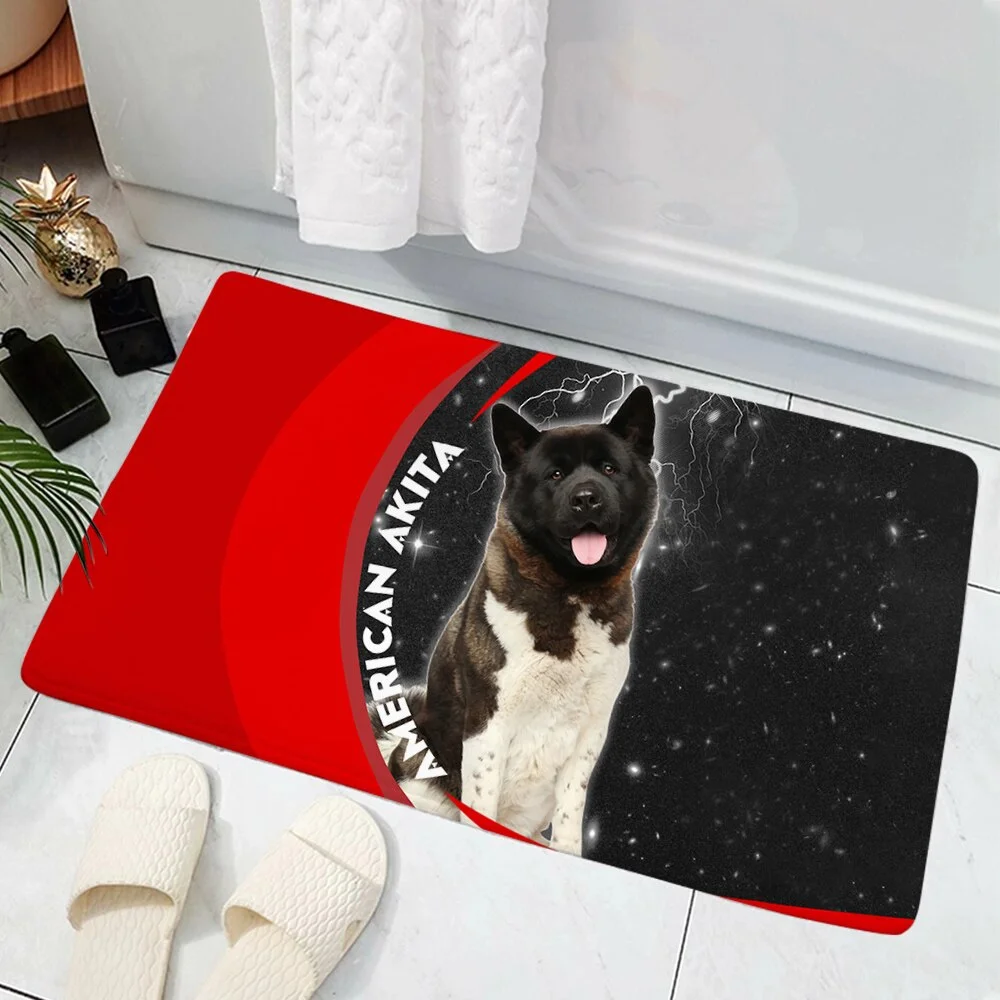 Athvotar Remember American Staffordshire Terrier Dogs Doormat Decor Print Carpet Flannel Non-Slip Doormat for Bedroom Porch