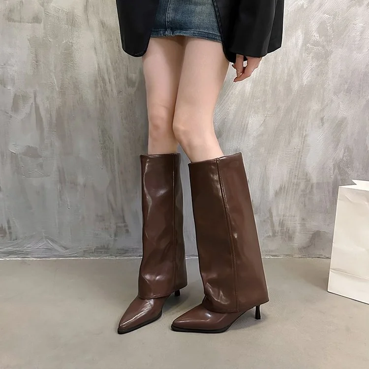 Yyvonne Boots Tips High And Trouser Boots Autumn And Winter New Net Red Sleeves Fine And Pure Color Knight Fashion Boots