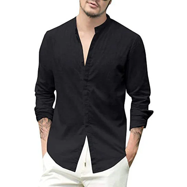 PASUXI Hot Selling OEM Spring Men's Custom Linen Shirt for Men White Short Sleeve Loose Casual Plus Size Men's Shirts