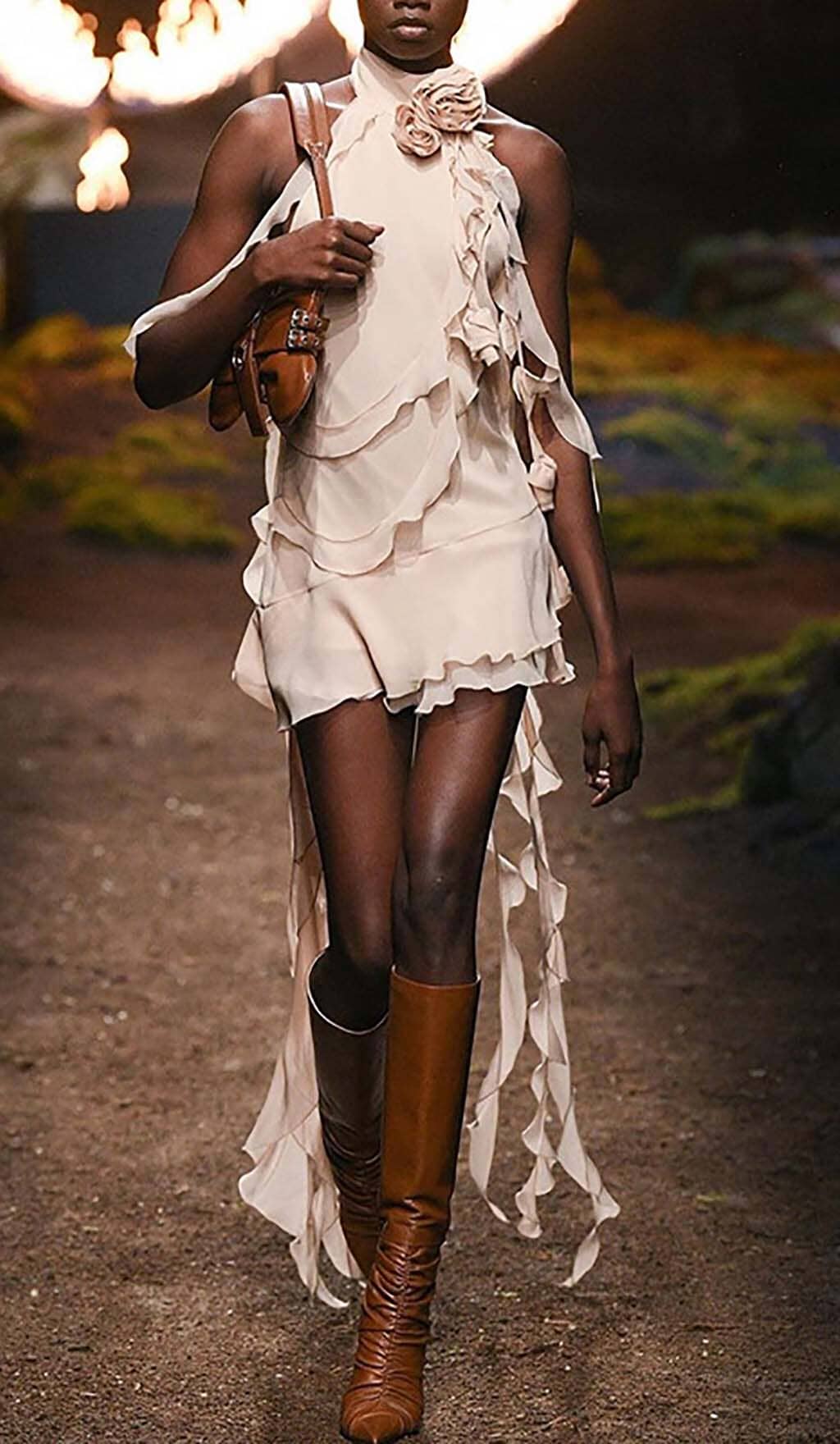 Sleeveless Ruffles Mini Dress