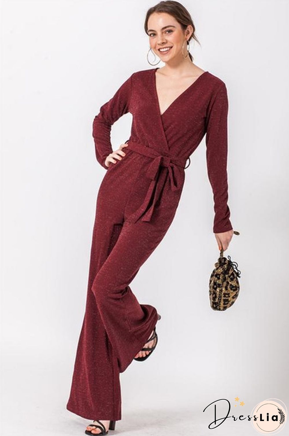 Favlux Bell Bottom Waist Tie Jumpsuit