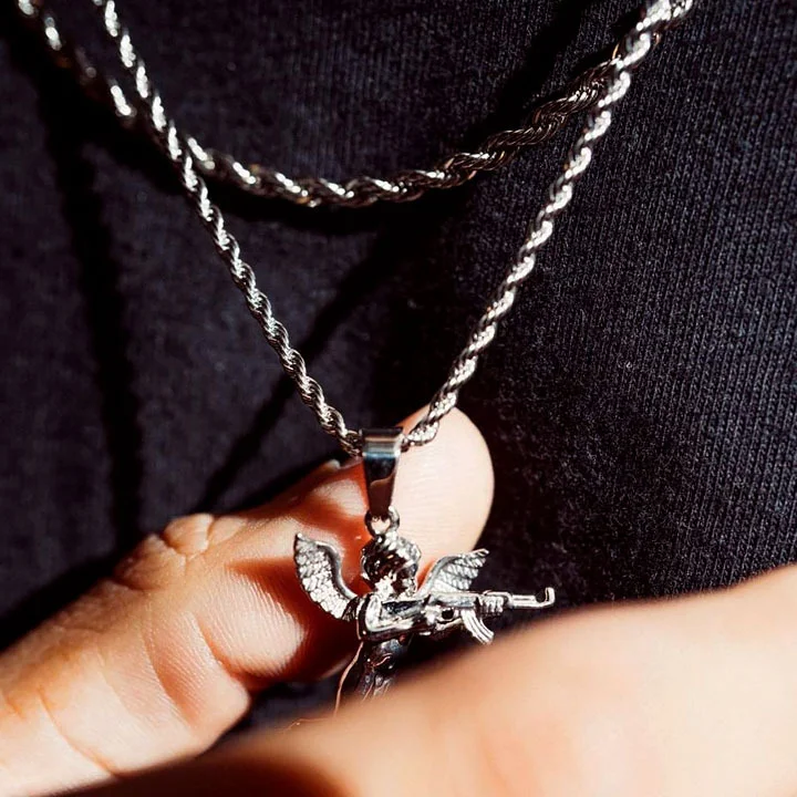 Vengeance Armed Cupid Angel Hip Hop Necklace