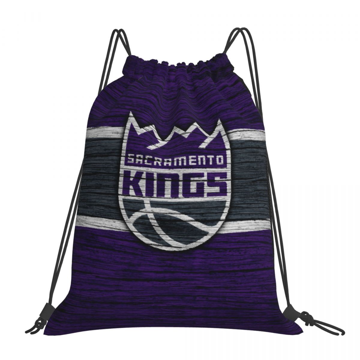 Sacramento Kings Wooden Texture Unisex Drawstring Backpack Bag Travel Sackpack