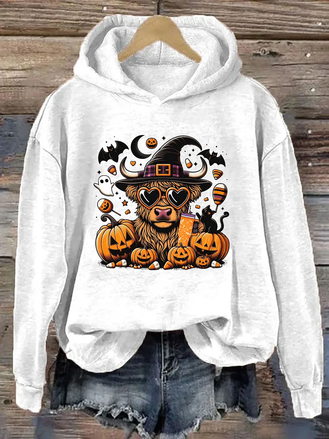 Halloween Highland Cow Hoodie