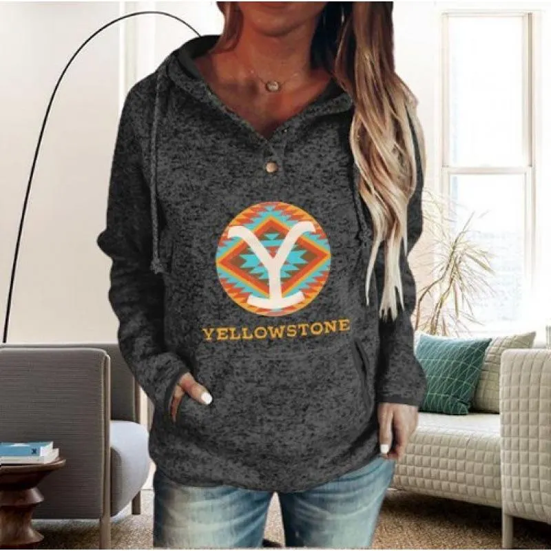 Printed Leisure Long Sleeve Hoodie