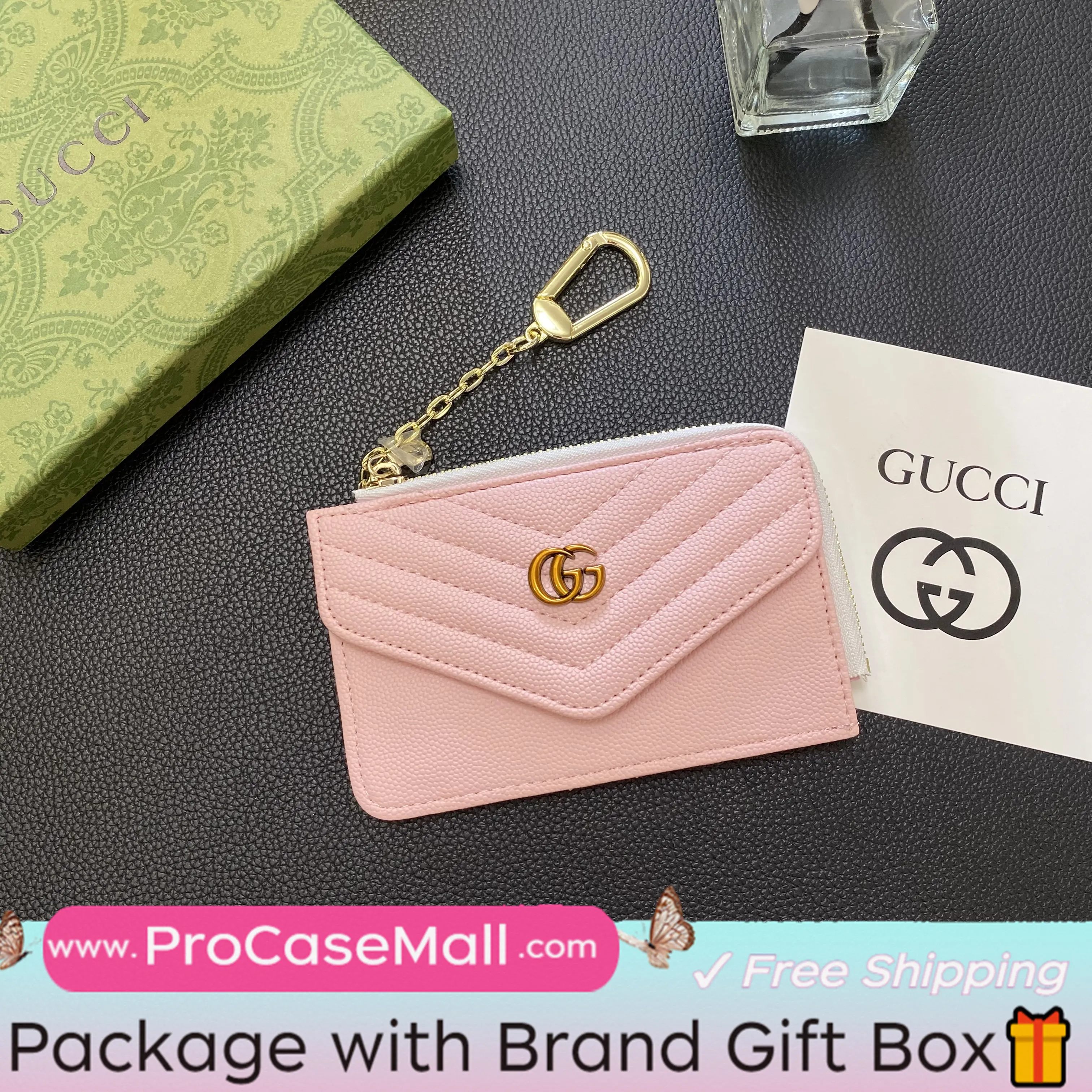 Gucci Elegant Leather GG Multi-Slot Wallet Card Holder