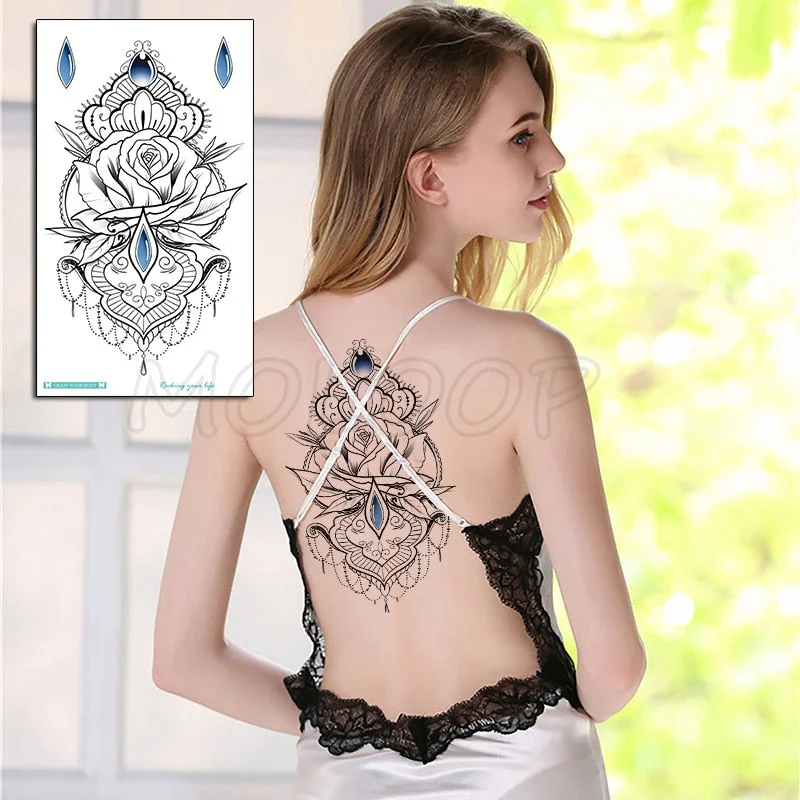 Temporary Tattoo Sticker Plant Leaf Flower Like Butterfly Sexy Chest Back Fake Tatoo Waterproof Flash Tatto Art for Woman Girl