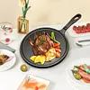 Cast Iron Round Griddle Nonstick Flat Skillet for Camping Indoor Outdoor Cooking