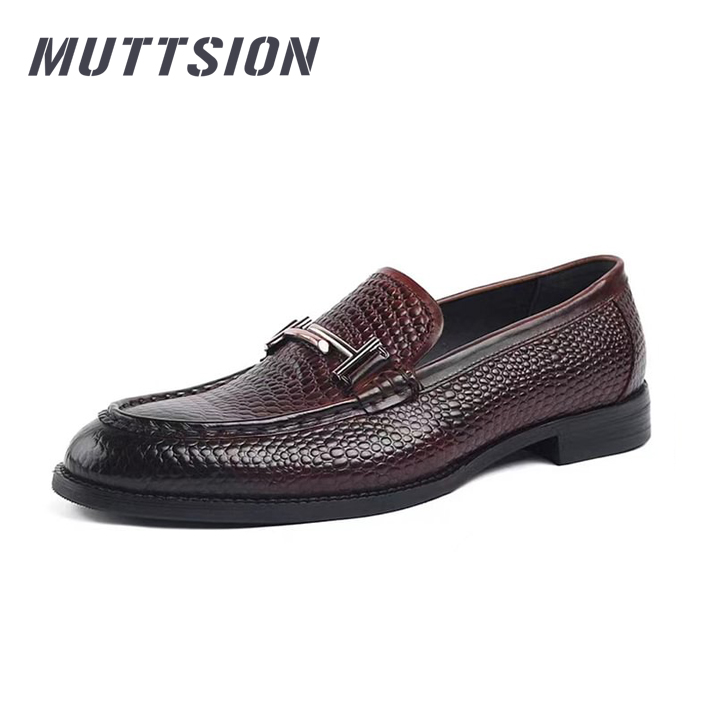 MUTTSION British Leather Embossed Business Casual Loafers MUTTSION.COM MUTTSION