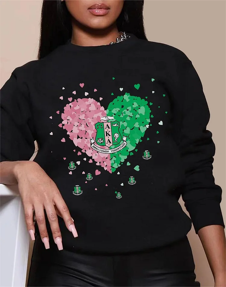 Heart Pattern Long Sleeve Sweater