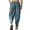 Gioiacombo&trade; Pantaloni da uomo larghi con coulisse in cotone e lino