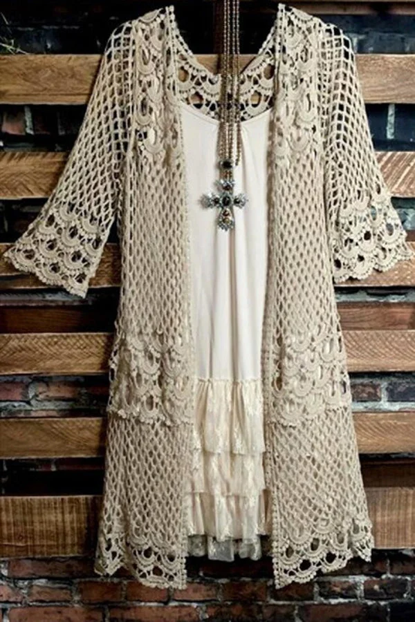 Sunscreen Hollow Out Knit Cardigan