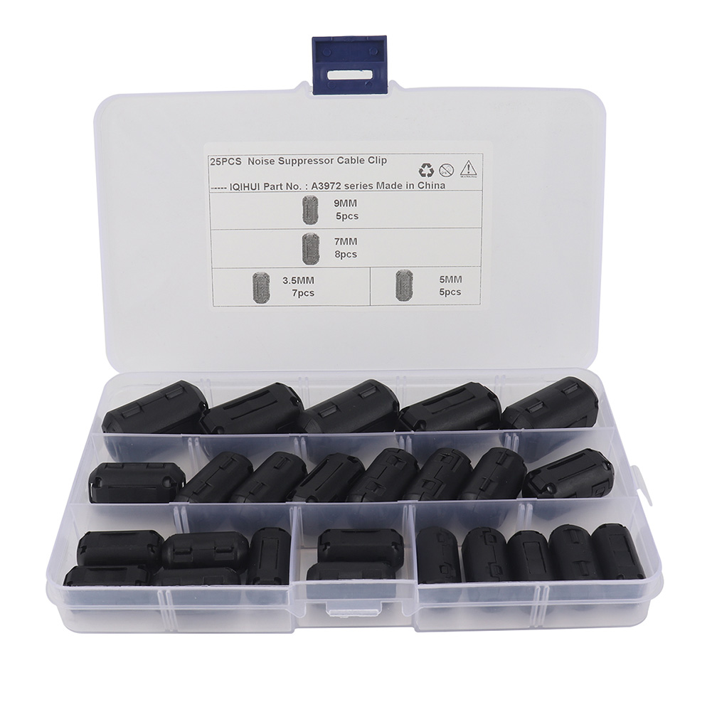 

25x Cable Ferrite Rings 3.5mm/5mm/7mm/9mm Clip On Noise Filters Suppressor, 501 Original