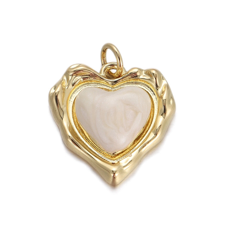 1 Piece 15*13mm Copper Letter Heart Shape Pendant Chain Jewelry Accessories