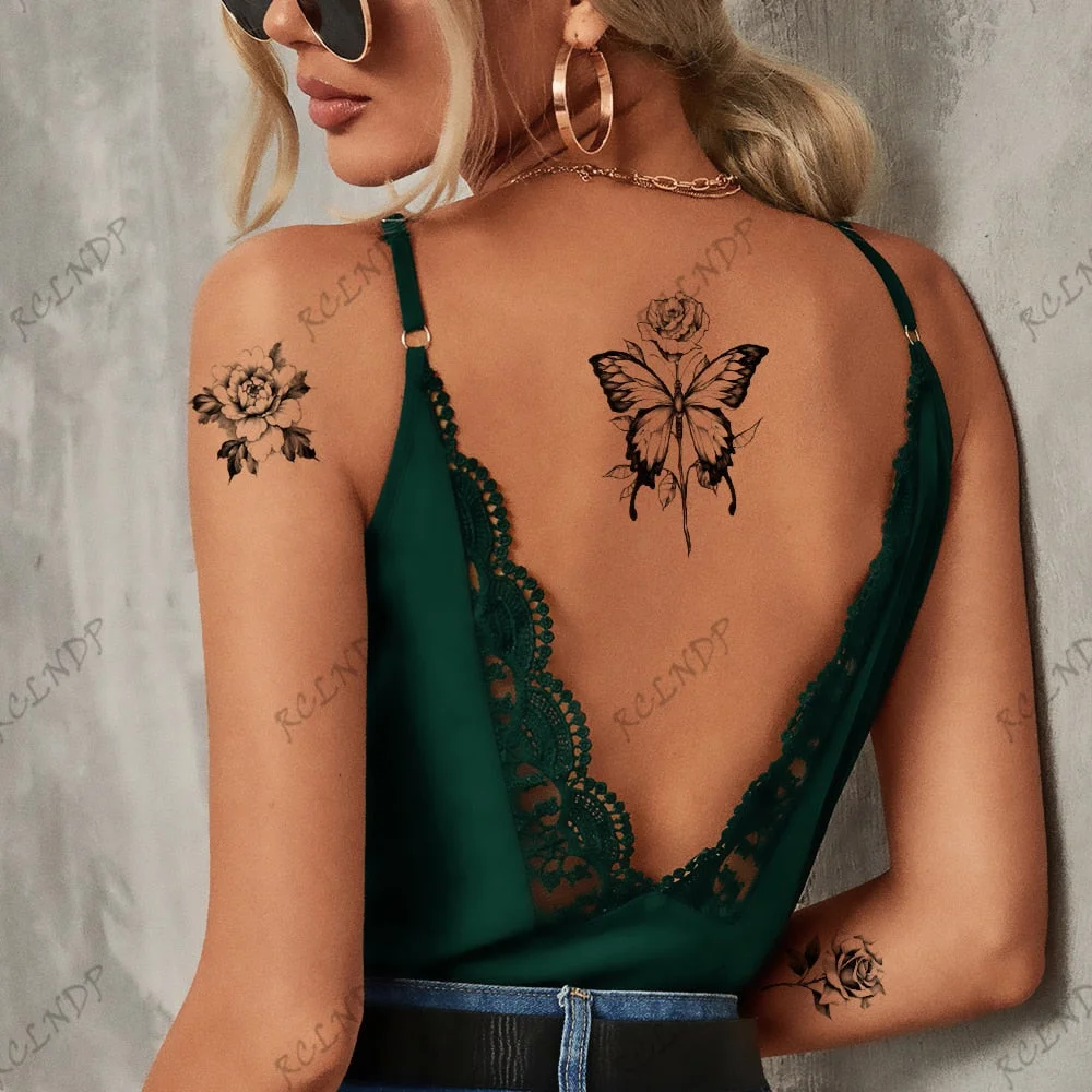 Waterproof Temporary Tattoo Sticker Beautiful Butterfly Small Body Art Fake Tatto Flash Tatoo Wrist Foot Hand for Men Women 706-2