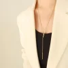Minimalism Y Shaped Long Dripping Necklace