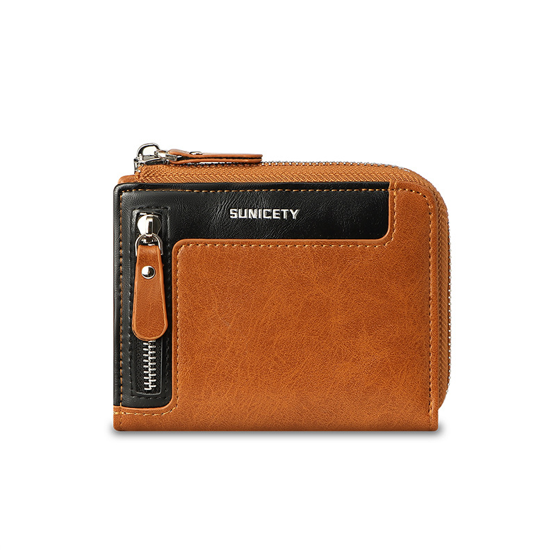 Men's Multifunctional Zipper Short Wallet