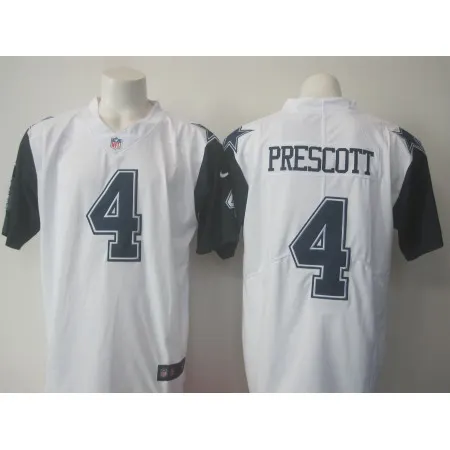 Men's  Cowboys #4 Dak Prescott White Limited Rush Stitched NFL Jersey