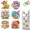 (US Local)6Pcs Diamond Painting Refrigerator Magnets Diamond Art Kits (Flower Animal)