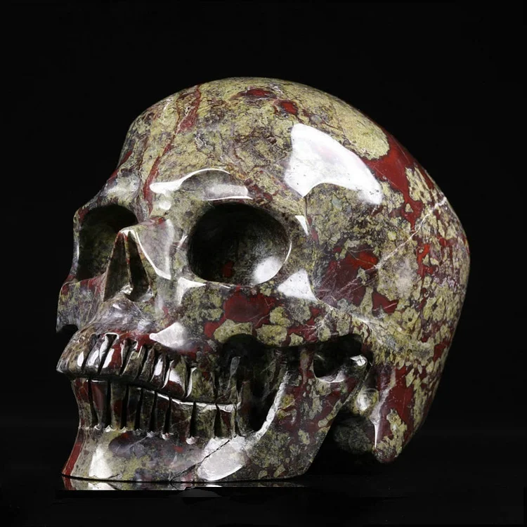 Dragon Blood Stone Jasper Skull Decoration