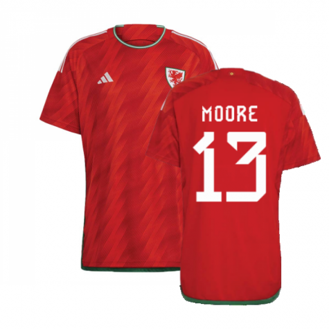 Maillot Wales Kieffer Moore 13 Domicile Coupe du monde 2022