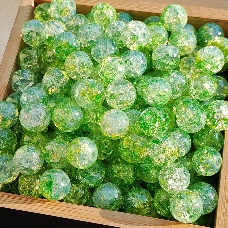 50 Pieces High Quality 8/10mm Protein Jade Broken Water Dyed Glass Bead DIY Handmade Glass Paint Beads Round Beads String Beads Materials