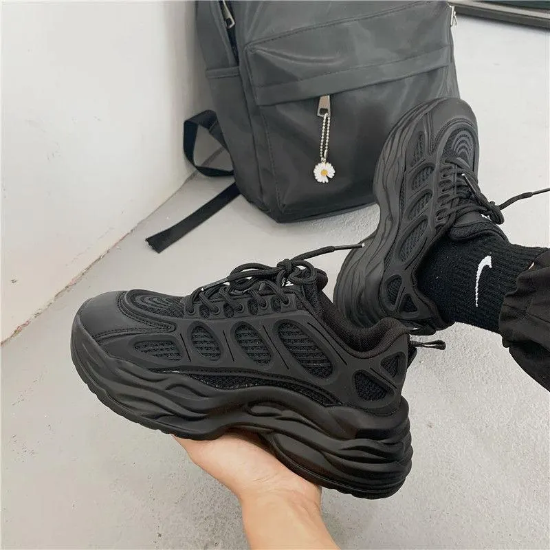 Stylish Brand Design Women Sneakers Cute Pink Chunky Shoes Ladies Breathable Mesh Trainers Women's Light White Sport Shoes
