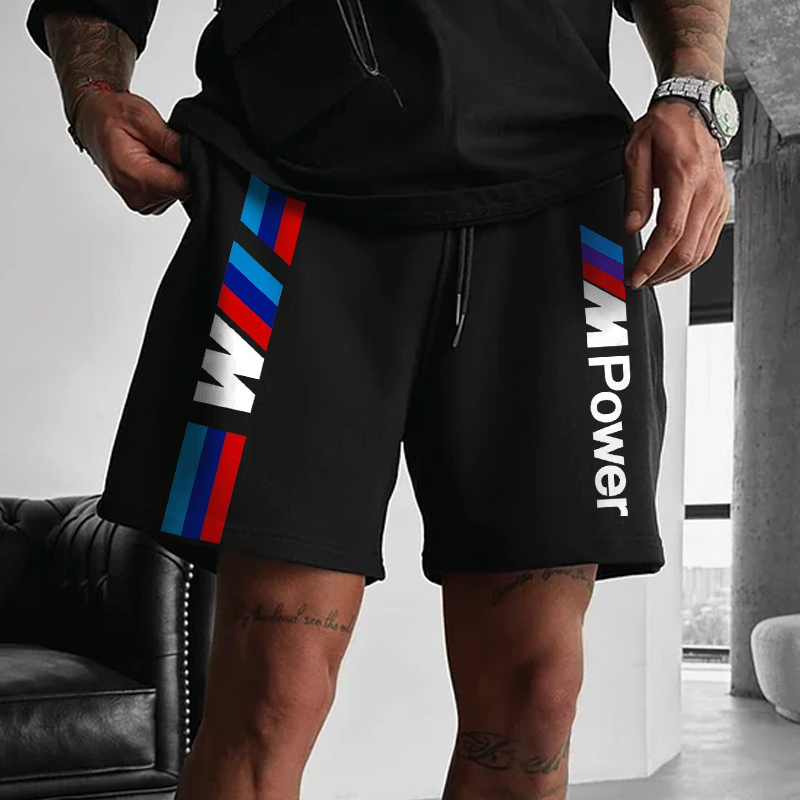 Oversized Racing Power Print Shorts