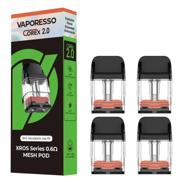 Vaporesso XROS Series 0.6&Omega; Mesh Pods 4-pack with Corex 2.0 box