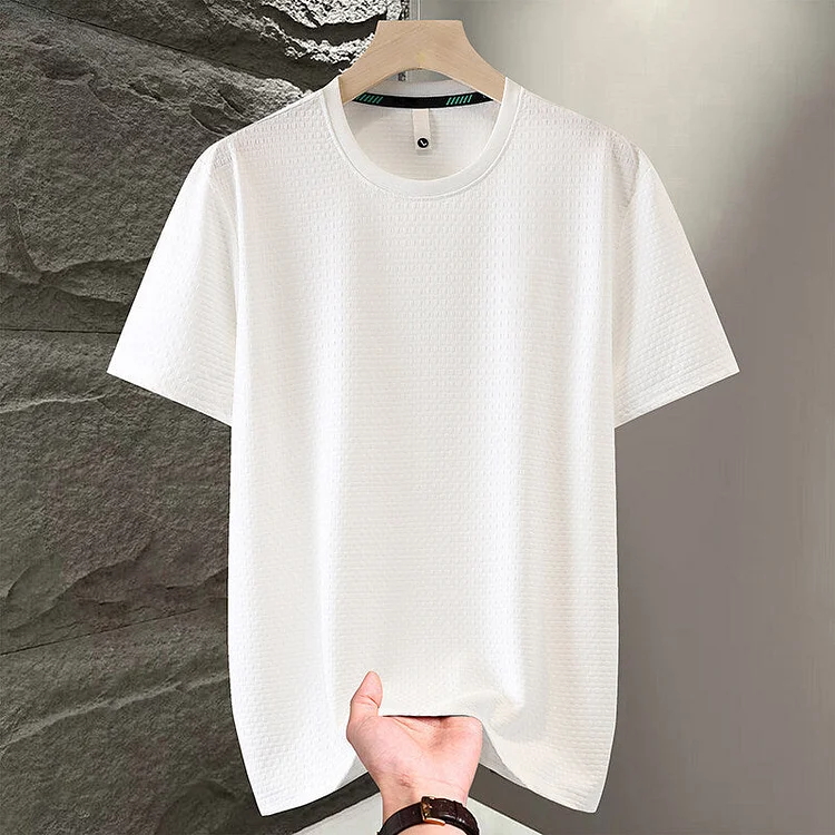 Moderiktig T-shirt i enfärgad för män 