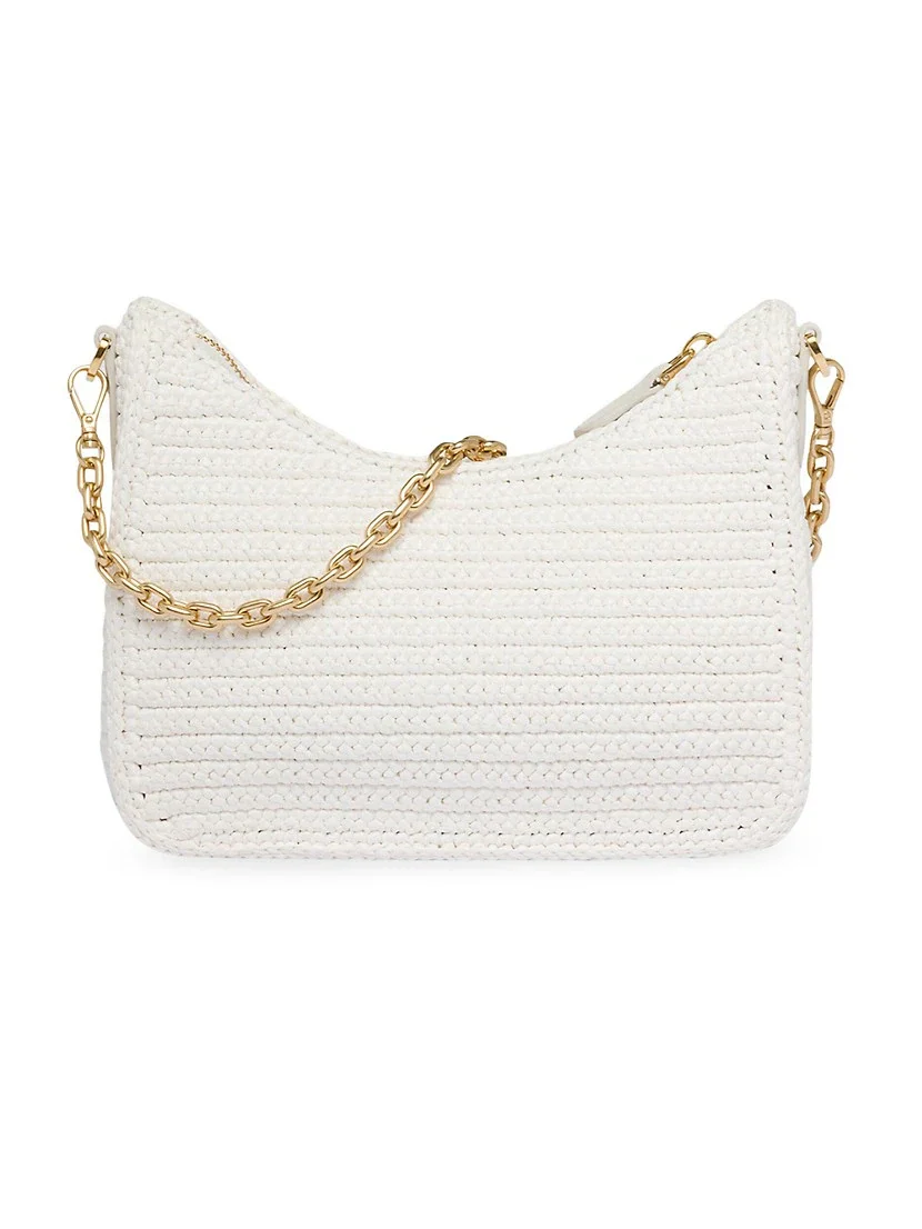 Prada Re-edition 2005 Raffia Bag white